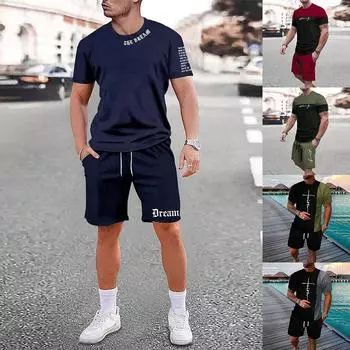 Популярный мужской повседневный костюм свободного покроя, впитывающий пот, легкий, не повреждающий кожу, износостойкий и не скатывающийся S