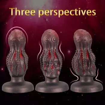 Популярный осьминог щупальце череп голова анальная пробка задний двор расширение массаж мастурбация устройство SM альтернативные формы дилдо Black and Red-S Code