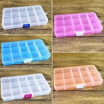 Популярный пластиковый НОВЫЙ многофункциональный съемный 15 решеток для хранения ювелирных изделий/рукоделия/косметики прозрачный