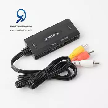 Популярный преобразователь HDMI в AV с поддержкой высокой четкости и кабелем длиной 1 м чёрный