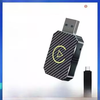 Популярный проводной беспроводной адаптер CarPlay для интеграции Android Auto Q1M Wireless Carplay plus Android Auto 2-in-1 золотой