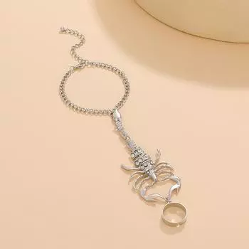 Популярный ретро-модный браслет на палец с одним персонажем, преувеличенный трехмерный скорпион