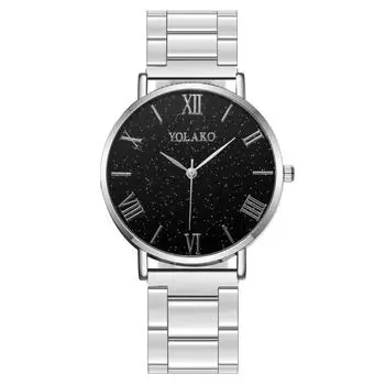 Популярный римский узор звездное небо поверхность ультратонкий циферблат мужские часы мужские часы кварцевые стальной ремень чёрный