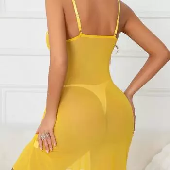 Популярный секс забавный сетчатый подтяжк юбка сексуальная любовь одежда перспектива кружево вышивка глубокий вырез секс нижнее белье S