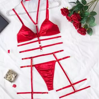 Популярный сексуальный сексуальный комплект нижнего белья кружевной прозрачный бюстгальтер трусики комплект S