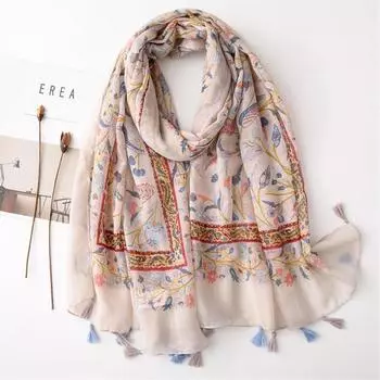 Популярный шарф Lrage 180X90 см с роскошным дизайном и принтом, теплая шаль, новая бандана Four Seasons, женские модные шарфы из хлопка и льна 180X90CM