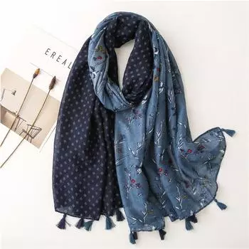 Популярный шарф Lrage 180X90 см The Four Seasons New Bandanna Women Fashion Cotton And Linen Scarfs Luxury Design Print Теплая шаль 180X90CM