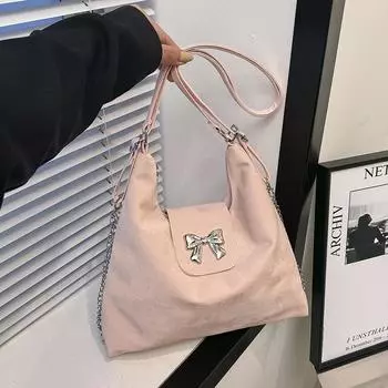 Популярный синий Cooqi большой емкости персонализированный новый простой повседневный текстурный модный цепной рюкзак на одно плечо женская сумка