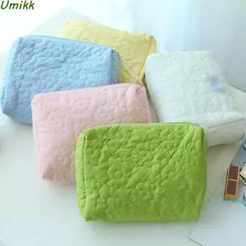 Популярный стеганый цветочный косметичка сумка большой емкости сумка для хранения портативный многофункциональный модный мягкий повседневный для выходных отпуск жёлтый