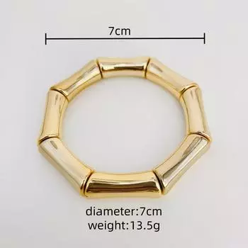 Популярный стиль бамбукового браслета, простая индивидуальность, бамбуковая рифма, нишевый изящный трубчатый модный темперамент, браслет-манжета с бусинами. золотой