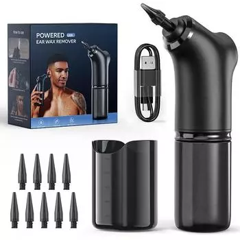 Популярный трансграничный электрический очиститель для ушей, удобный бытовой очиститель для ушей, инструмент для чистки ушной серы, электрический промыватель для ушей, очиститель для ушей чёрный