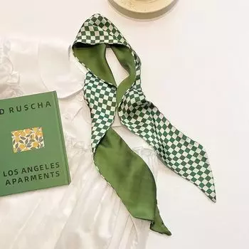 Популярный Узкий Шелковый Шарф из Шелка Повязка для Волос Женский Весенний Волосы Ручная Сумка Наручный Бандана Фуляр Лента Шарфы Аксессуары для Волос