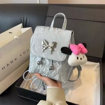 Популярный в этом году супер горячий рюкзак-бабочка для женщин 2024 года, новая модная повседневная сумка на шнурке, универсальный маленький рюкзак