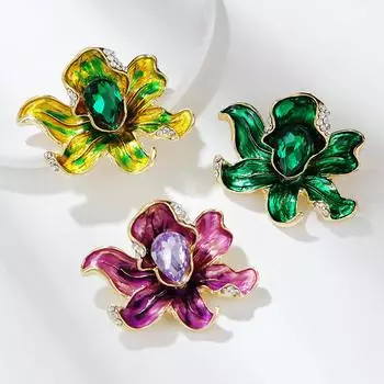 Популярный в Европе и Америке, цветной стекающий кристалл, многослойная брошь Bauhinia, аксессуары для женской одежды, антибликовая булавка