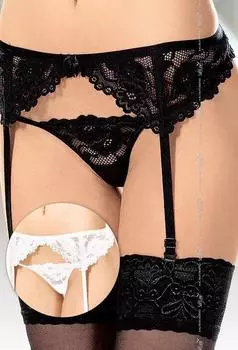 Пояс для чулок Nonna - Черный M/L прозрачный