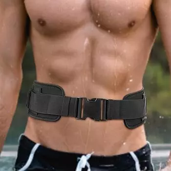Пояс для фитнеса Yousheng, регулируемый пояс с утяжелителями, спортивный пояс для тренировок, тренировок с утяжелителями, тренировок по бегу и плаванию чёрный