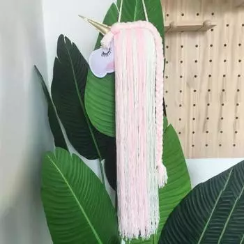 Пояс для хранения заколок, симпатичный, своими руками, из шерсти, эстетичный, настенный, вешалка-бантик в виде единорога, детские принадлежности H