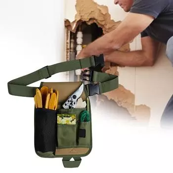 Пояс для инструментов Прочные ремни для инструментов для мужчин Регулируемый пояс для инструментов для электриков Плотников Строительные конструкции зелёный