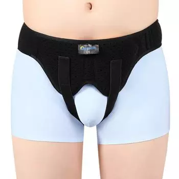 Пояс для лечения паховой грыжи, бандаж для лечения паховой или спортивной грыжи, унисекс, пояс для поддержки грыжи, две съемные компрессионные подушечки, облегчение паховой грыжи, унисекс чёрный