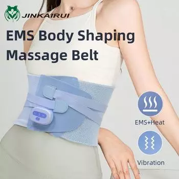 Пояс для массажа EMS, пояс для коррекции фигуры с вибрационным и тепловым массажем, пояс для похудения с поддержкой живота
