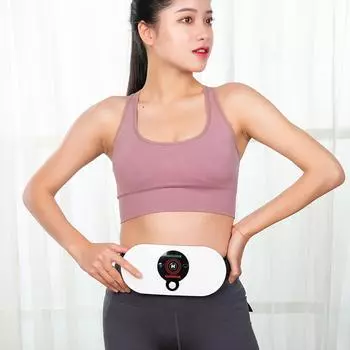 Пояс для массажа талии и живота + крем для сжигания имбиря + наклейка на пупок Удаление жира Коррекция фигуры Похудение Потеря веса белый