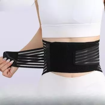 Пояс для мужчин и женщин для фитнеса, тяжелой атлетики, приседаний, жесткой талии, поддерживающий пояс для сокращения живота M чёрный