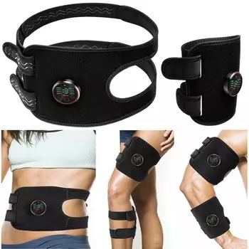 Пояс для мышц живота EMS можно использовать в нескольких моделях. Без гелевой простыни. Набор для тренировки мышц живота, рук, спины, верхней части бедра. Черный, подлинный Acomy. чёрный