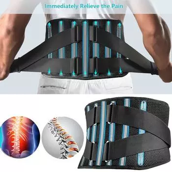 Пояс для поддержки спины для мужчин и женщин, дышащий кронштейн для поддержки талии для женщин, регулируемый пояс S/M
