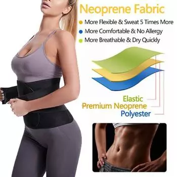 Пояс для поддержки талии, сжигающий жир, под давлением, интенсивное потоотделение, застежка-лента, дизайн, фитнес, йога, послеродовой пояс для похудения, спортивные принадлежности XL чёрный