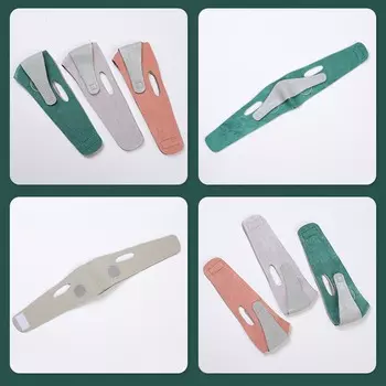 Пояс для похудения лица, подтяжка лица и ремешок для похудения, многоразовый корректор двойного подбородка, V-образный корректор для лица зелёный