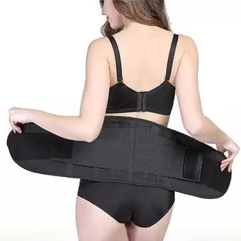Пояс для похудения Waist Cincher с регулируемой застежкой-липучкой, корректирующий живот, изгибы в форме песочных часов, пояс для сжигания жира на животе и похудения на талии L чёрный