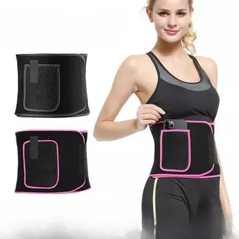Пояс для потоотделения, спортивная защита талии, фитнес, потоотделение, потоотделение и сжигание жира, можно положить мобильный телефон, брюшной пояс, беговую и скакалку S