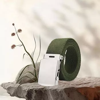 Пояс для скалолазания, пешего туризма, кемпинга, походов, 41-дюймовая длинная регулируемая холщовая сетка зелёный