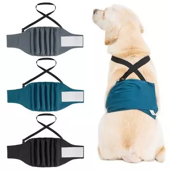 Пояс для собак Avont Dog Manners с 3 подтяжками, регулируемыми по размеру, с высокой талией, для мужчин, можно стирать, многоразовый, впитывающий,