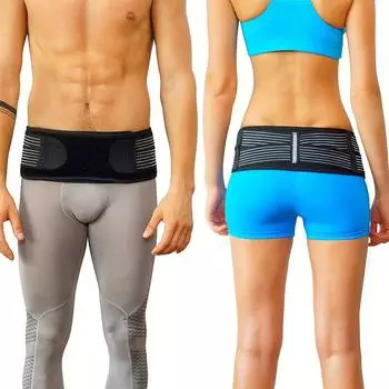 Пояс для суставов SI - крестцово-подвздошный бандаж на бедро от болей в пояснице для женщин и мужчин Пояс Si для облегчения седалищного нерва, поясничного отдела, поддержки тазовой спины чёрный