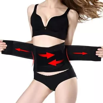 Пояс для тренировки талии для женщин, похудение, компрессионная лента для контроля живота L чёрный