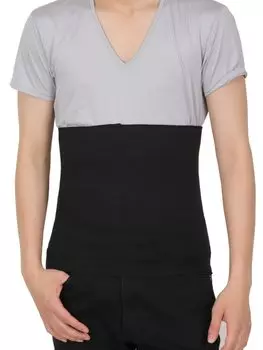 Пояс для живота Шелк в хлопке Пояс для живота Сделано в Японии [fuwarism] Мужской (Л, Черный) чёрный