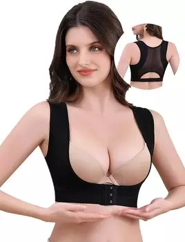 Пояс Kamaboko открывает плечи и растягивает спину, подмышки, бюст, корректирующий 3 3, легко ослабить и осанка поддерживает спину [LILIWER] Женский [Поднимает грудь, чёрный
