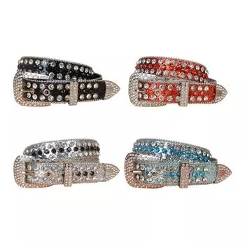 Пояс «Локомотив» с блестящими пряжками со стразами для женщин и мужчин, роскошный пояс с блестками для джинсового платья красный