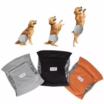 Пояс Luxja Dog Manners для ухода за собаками, состоящий из 3 предметов, для сестринского ухода, черный, серый, для мальчиков, сетчатый, водонепроницаемый, эластичный, набор, маркировка, смачивание, профилактика, выход,