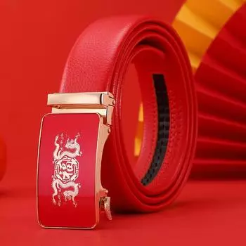 Пояс мужской Год Дракона День Рождения Год Красный Пояс Дракон Свадебный Подарок мужской Рыжие Волосы 120cm