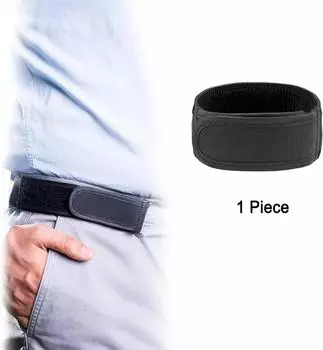 Пояс на резинке без пряжки Мужской ультрамягкий эластичный пояс без пряжки Модный удобный стильный пояс с петлями для ремня Пояс без пряжки Унисекс M чёрный
