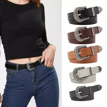 Пояс Простой износостойкий широкий модный регулируемый изысканный поясной ремень на каждый день чёрный