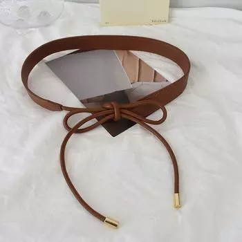 Пояс женский поясная цепочка узкий ретро поясной ремень украшение одежды пояс на шнуровке леди кофейный