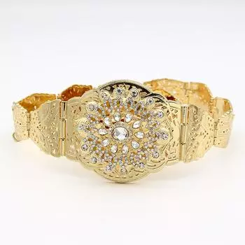 Пояс золотого цвета для женщин, этническое свадебное платье, полный кристалл, ювелирные изделия для тела, подарок серебряный