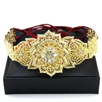 Пояс золотого цвета для женщин, ручная веревочная цепочка, поясной ремень в форме звезды, свадебные украшения для невесты зелёный