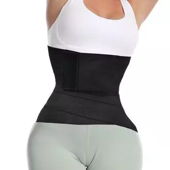 Пояса для йоги, фитнеса, талии, бандаж, обернутая талия, тренажер для поясничной поддержки, сауна, устройство для коррекции фигуры, высокая компрессия талии 3M чёрный