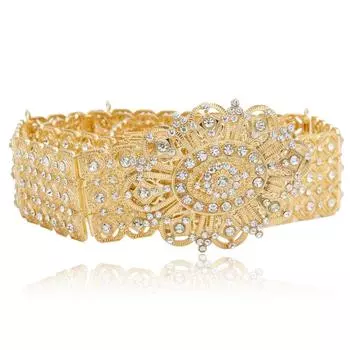 Поясная цепь золотого цвета с кристаллами для женщин, свадебные украшения, свадебный подарок, регулируемая длина красный/зелёный