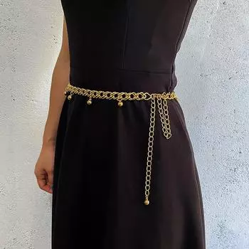 Поясная цепочка унисекс, однослойное украшение из бисера, ромб, двойная обмоточная цепочка, женское индивидуальное универсальное декоративное платье A золотой