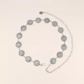 Поясная цепочка женская с высоким чувством стиля, женская ретро цветочная поясная цепочка с юбкой, металлическая цепочка-ремень